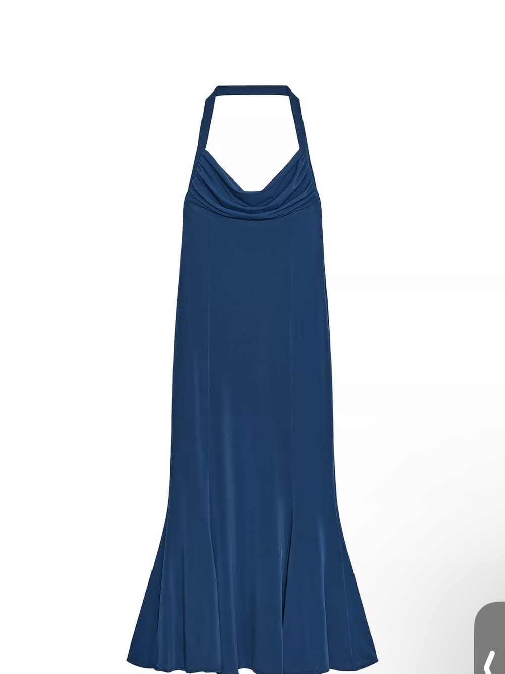 Zara Blue flowy Halter Midi Dress - Slim Fit